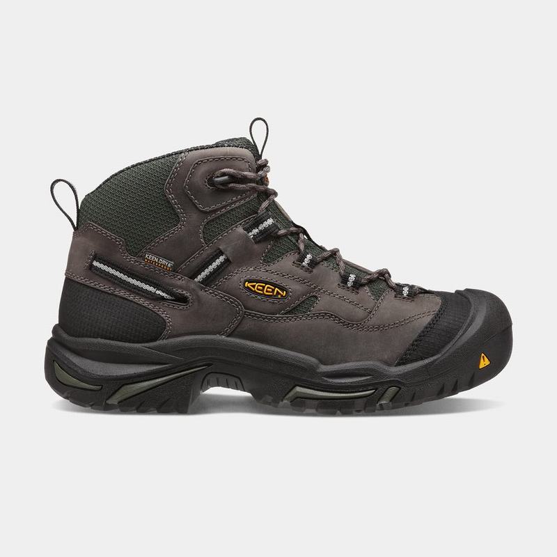 Keen Braddock Waterproof Mid Steel Toe - Erkek Iş Botu - Kahve/Zeytin Yeşili - Türkiye (537061EUI)